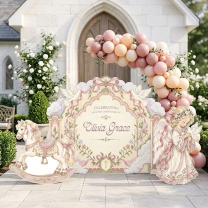 Sage Rocking Horse Angel Christening Set