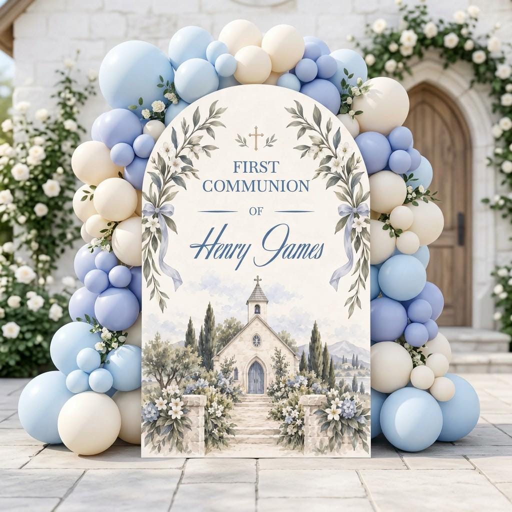 Blue Chapel Garden First Communion Arch