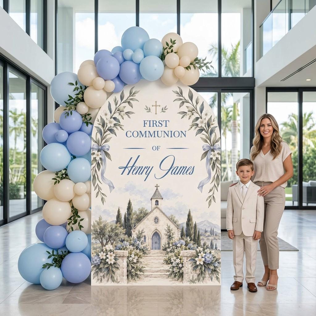 Blue Chapel Garden First Communion Arch