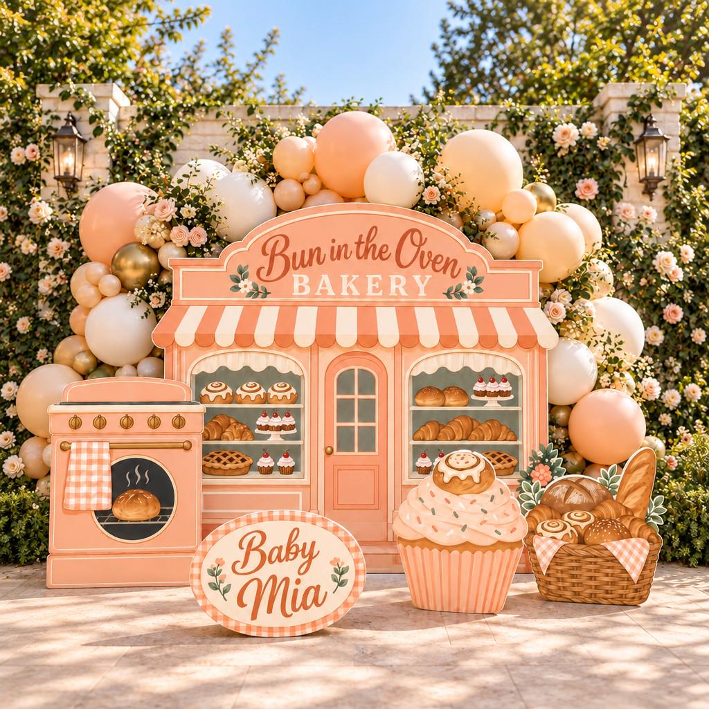 Beige Bun in the Oven Bakery Storefront Set