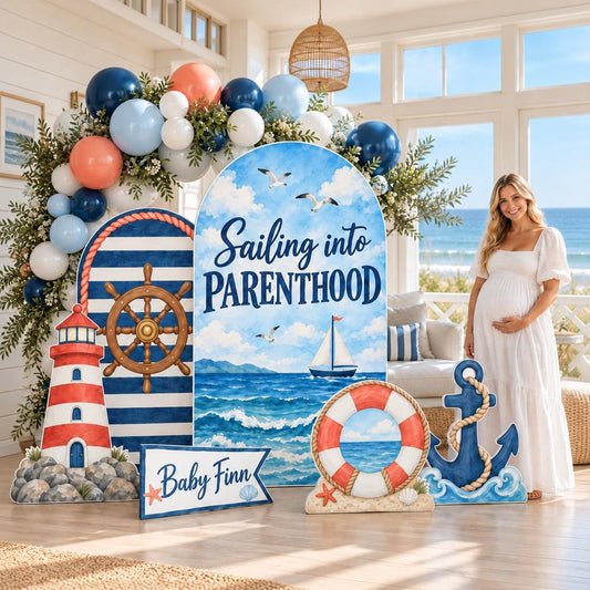 Sailing Into Parenthood Nautical Arch Set