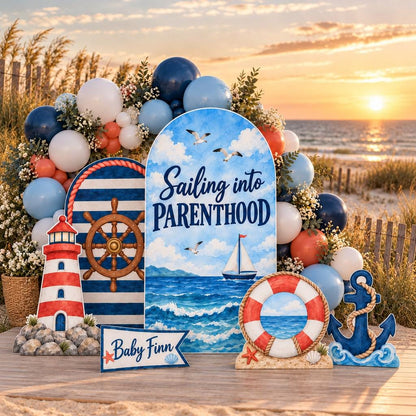 Sailing Into Parenthood Nautical Arch Set