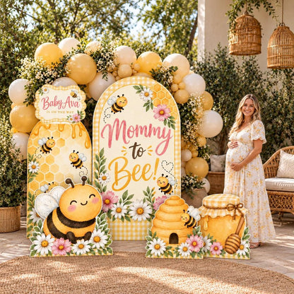 Gingham Honeycomb Mommy to Bee Arch Set