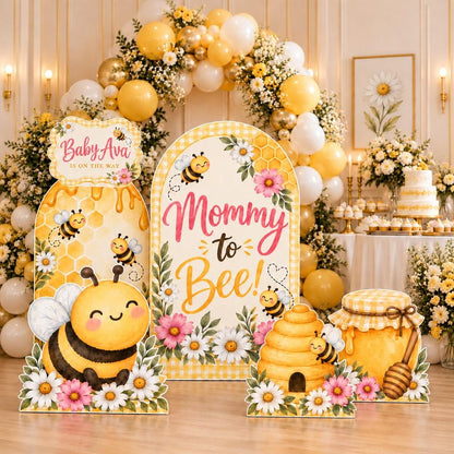 Gingham Honeycomb Mommy to Bee Arch Set