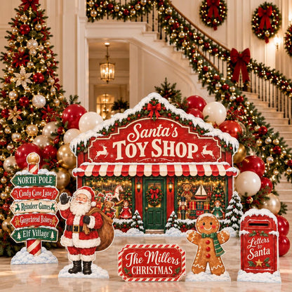 Red Santa's Toy Shop Storefront Set