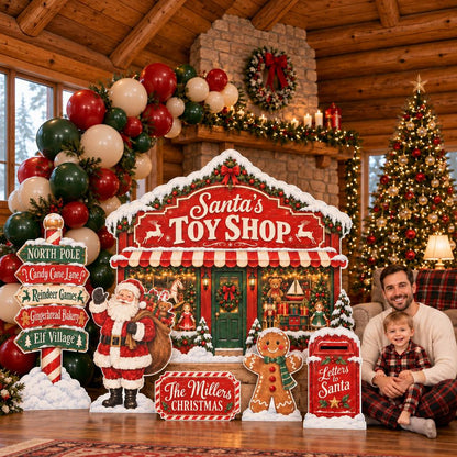 Red Santa's Toy Shop Storefront Set