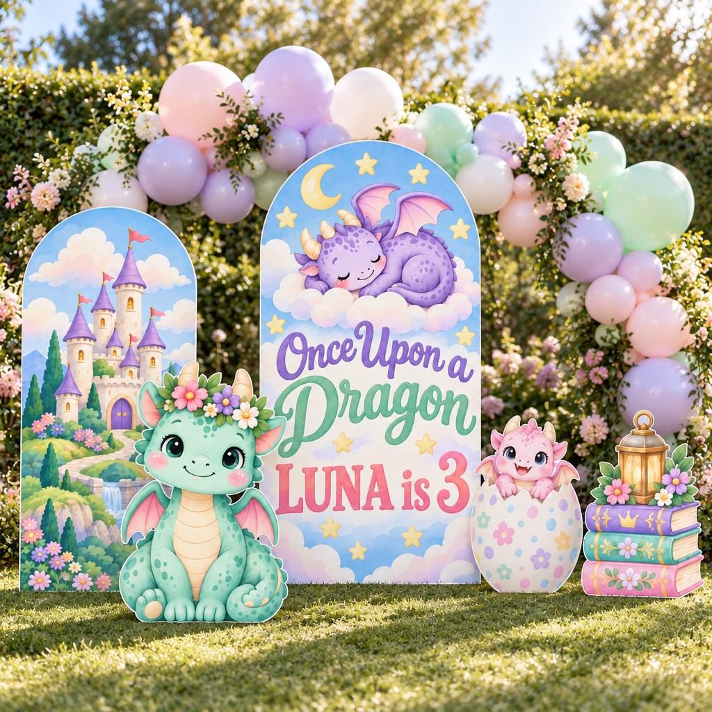 Pastel Once Upon a Dragon Arch Set