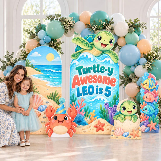 Aqua Wave Sea Turtle Birthday Arch Set