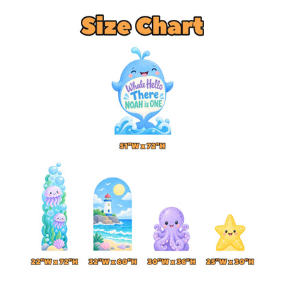 Pastel Whale Hello Ocean Birthday Set