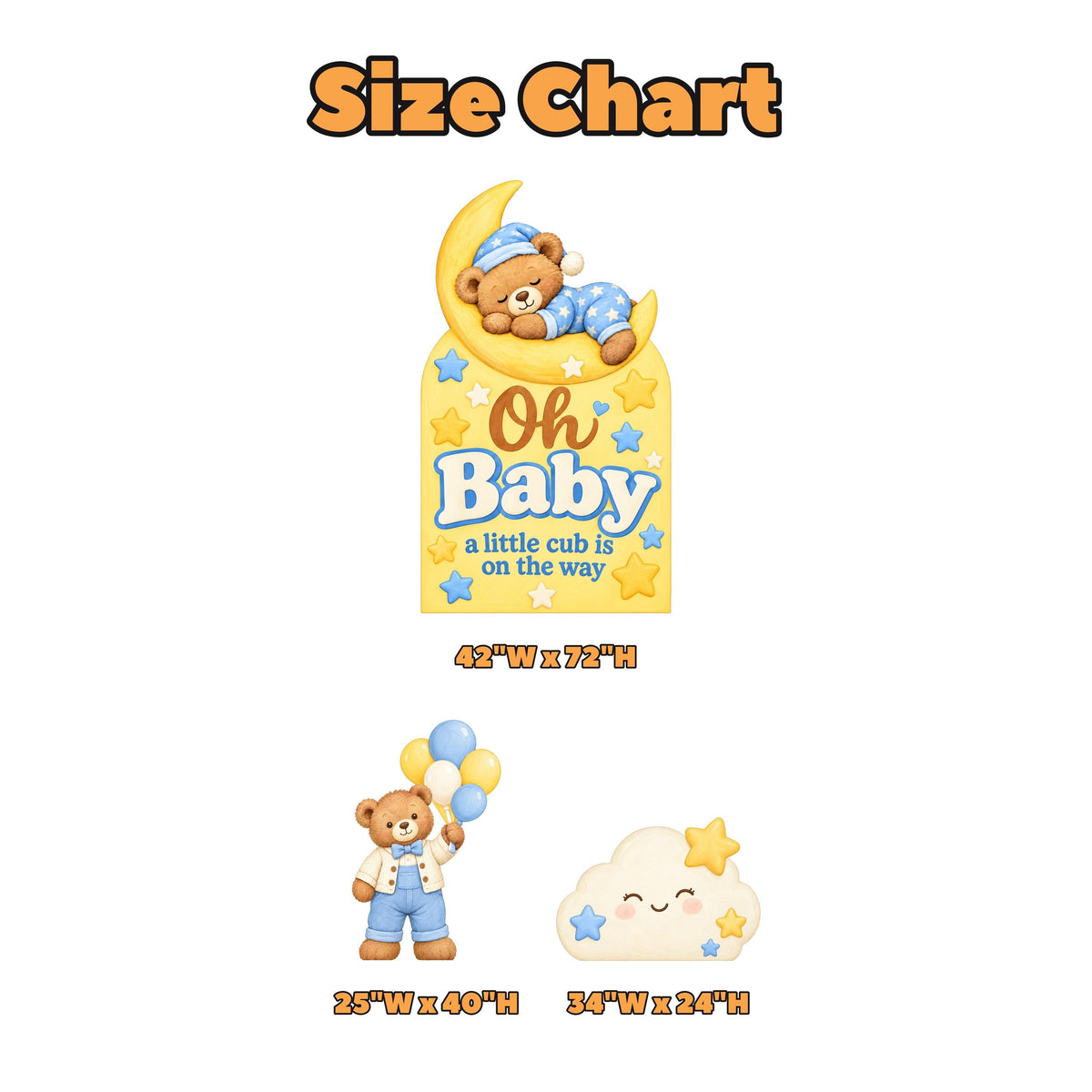 Sleepy Bear Moon Baby Shower Arch Set