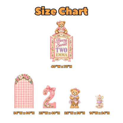 Pink Gingham Beary Sweet Two Teddy Set