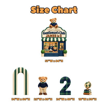 Plaid Teddy Bear Toy Shop Backdrop Set