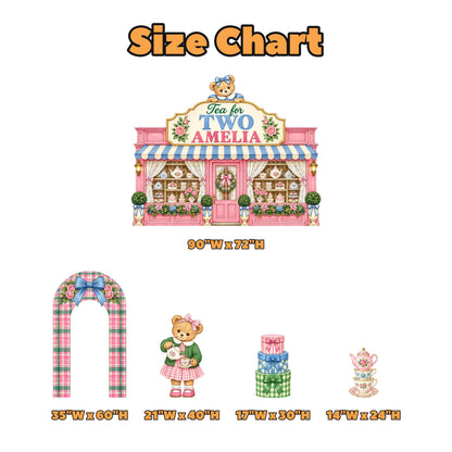 Pink Tea Room Teddy Bear Storefront Set