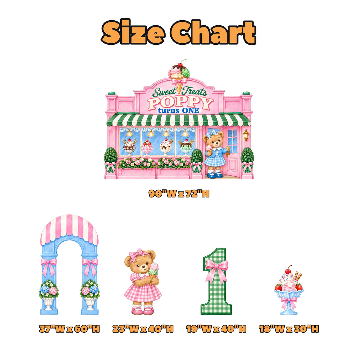 Teddy Bear Ice Cream Parlour Storefront Set