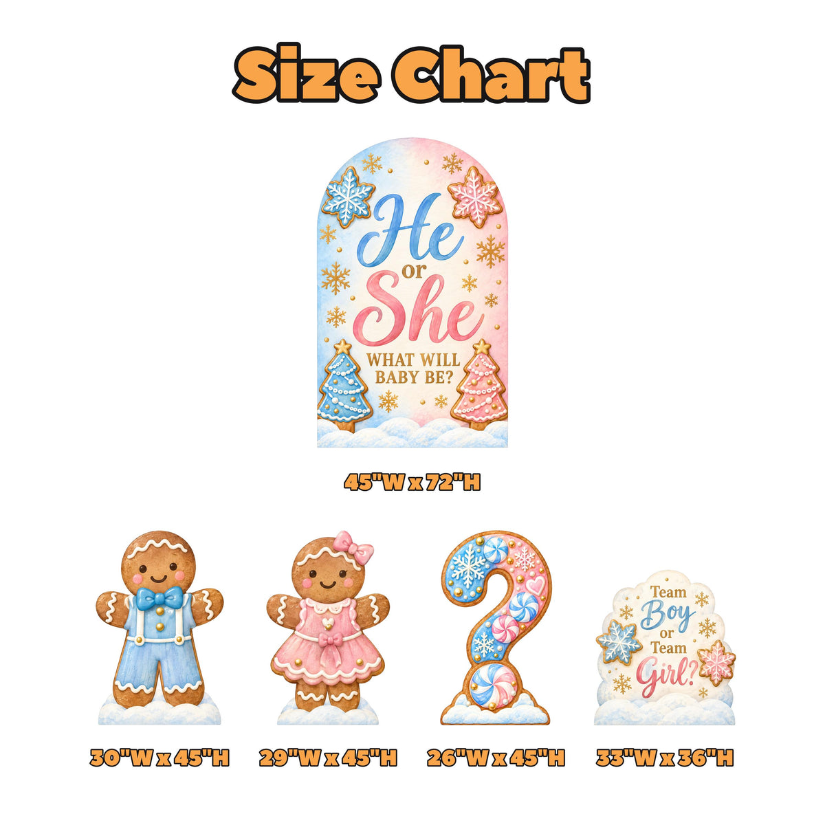 Gingerbread He or She Gender Reveal Arch