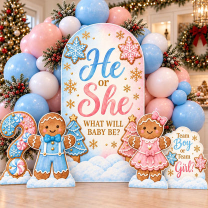 Gingerbread He or She Gender Reveal Arch