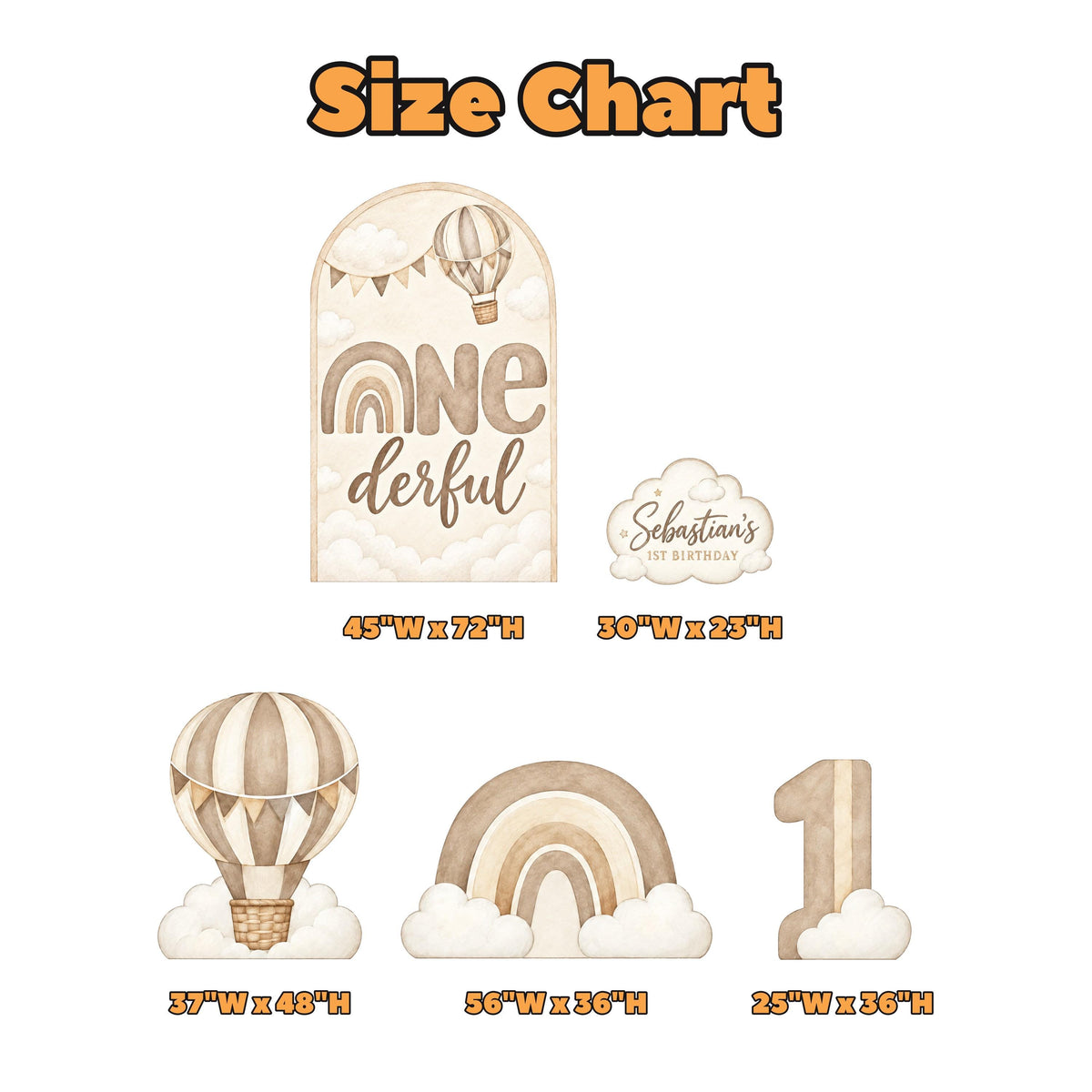 Neutral Hot Air Balloon Onederful Arch Set