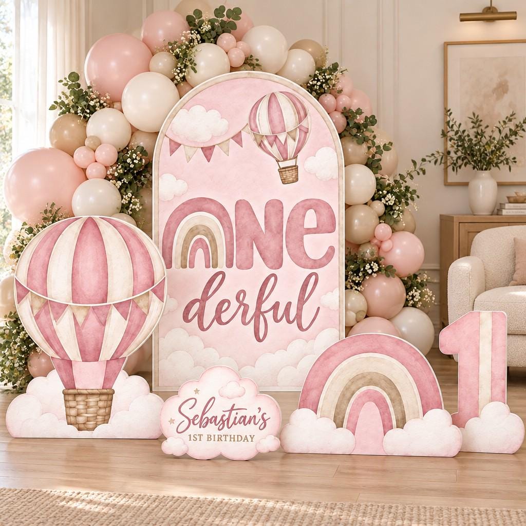 Neutral Hot Air Balloon Onederful Arch Set