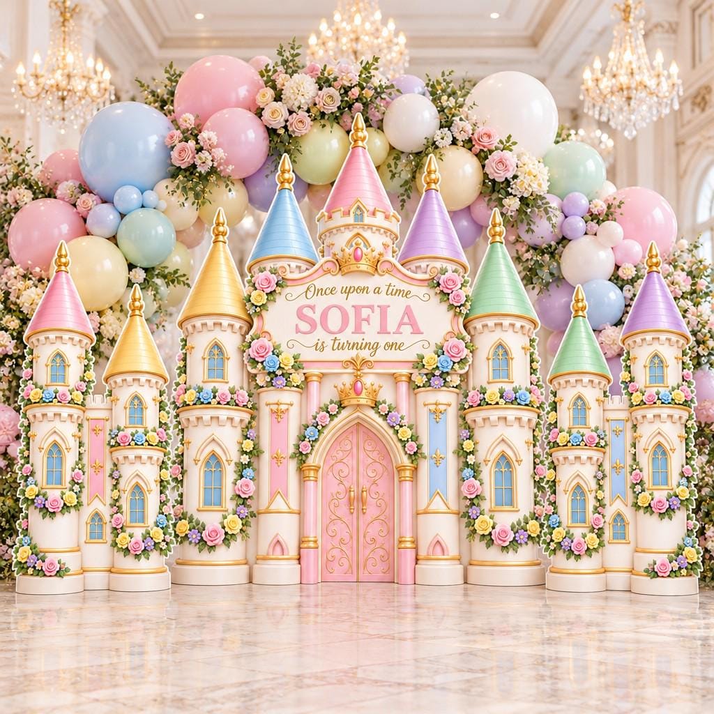 Pastel Rose Towers Princess Castle Set