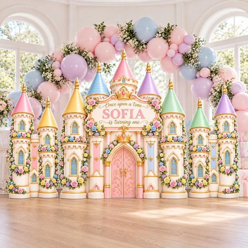Pastel Rose Towers Princess Castle Set