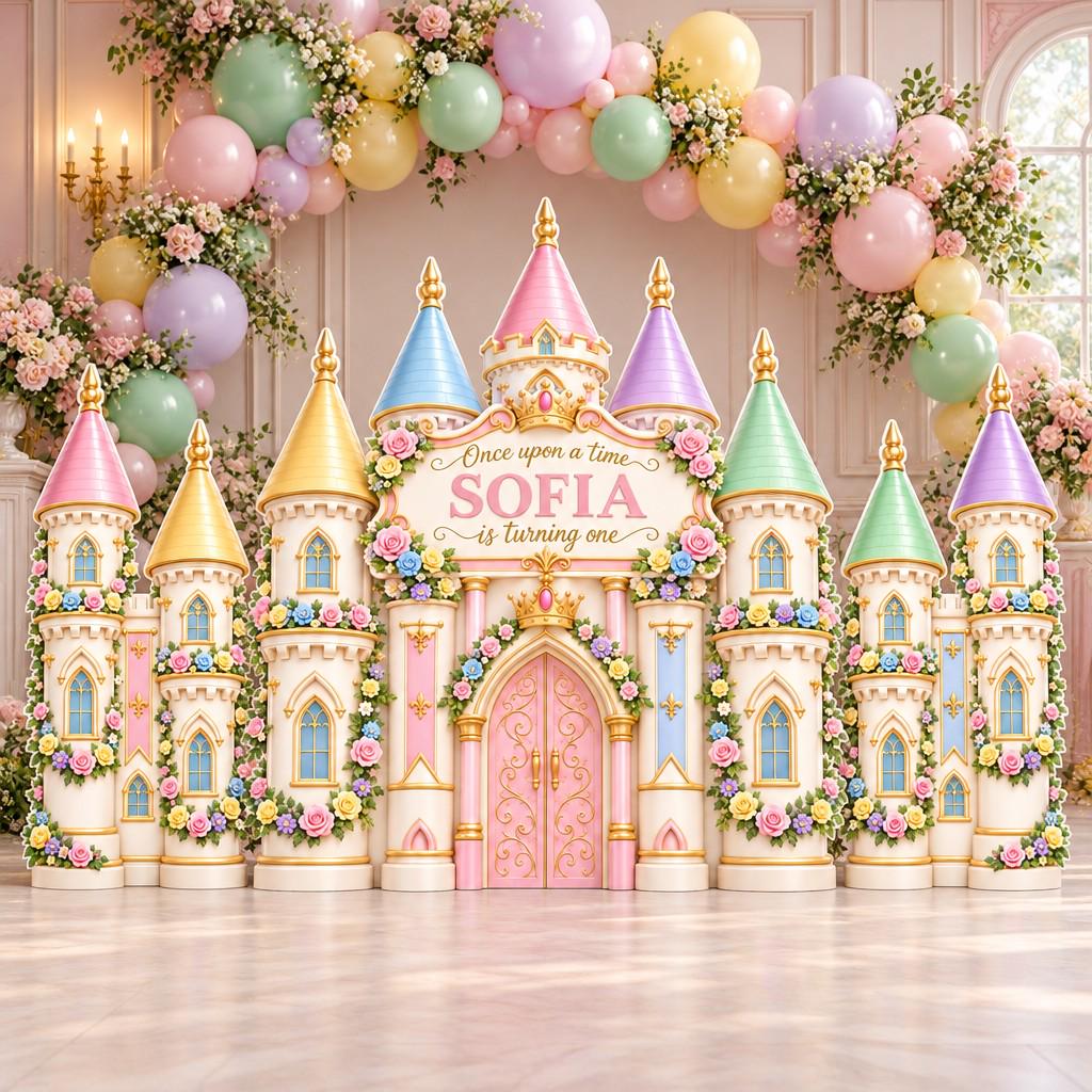 Pastel Rose Towers Princess Castle Set