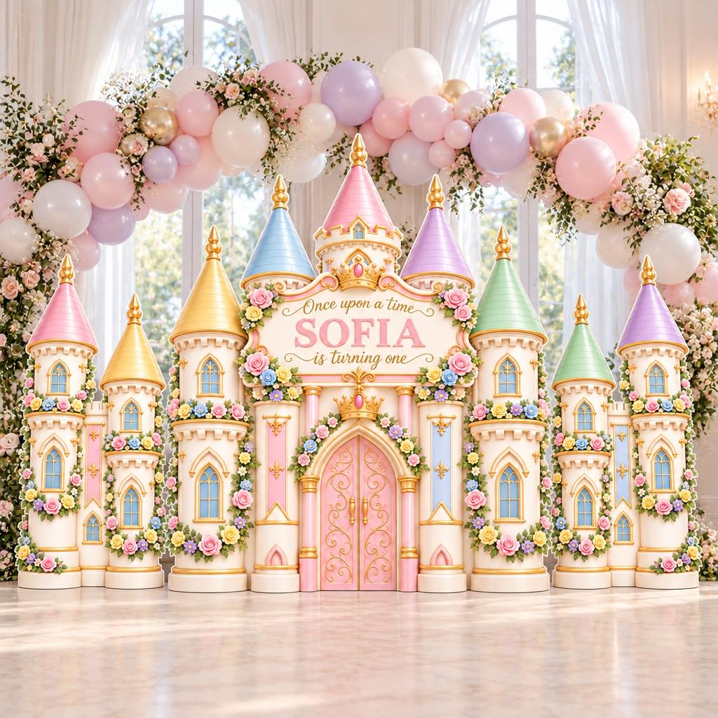 Pastel Rose Towers Princess Castle Set