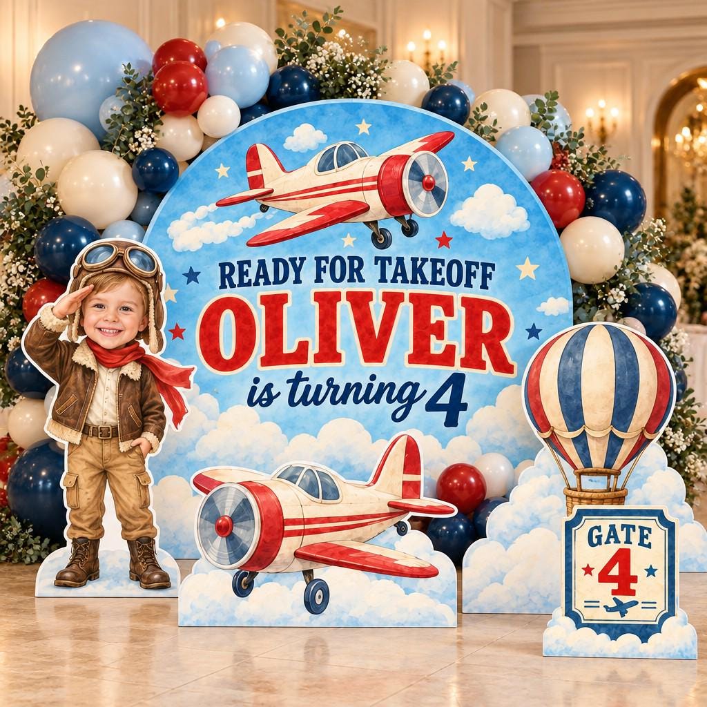Ready for Takeoff Pilot Backdrop Set