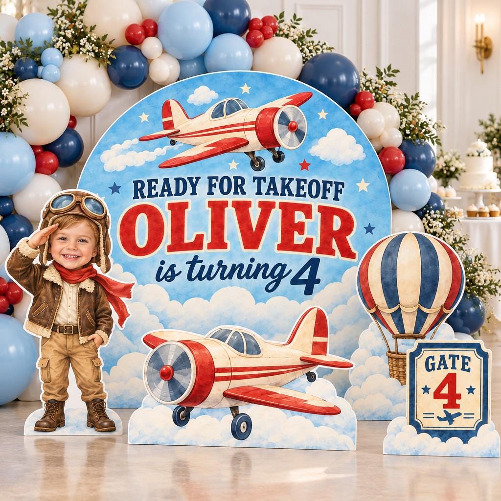 Ready for Takeoff Pilot Backdrop Set