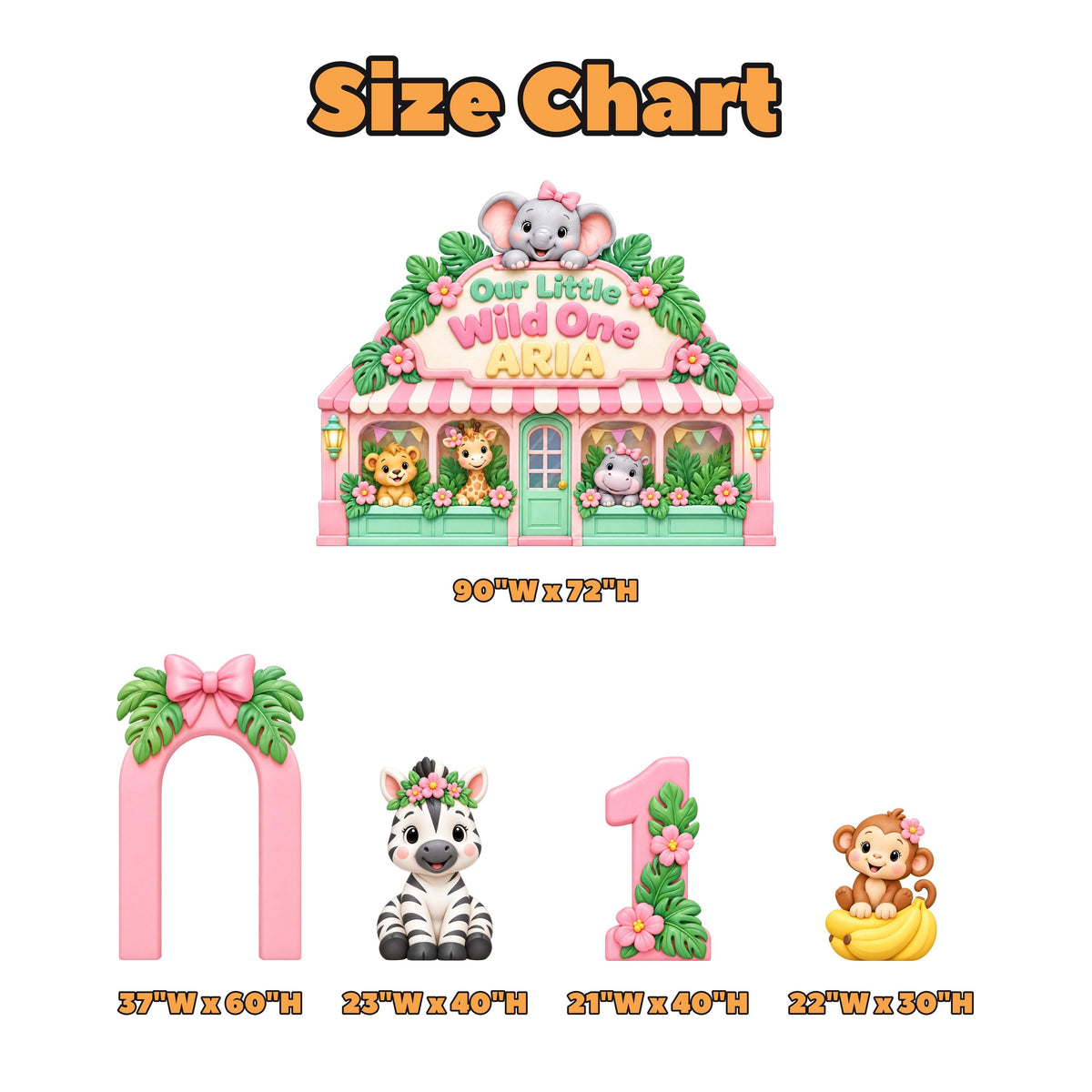 Pink Jungle Boutique Wild One Backdrop Set