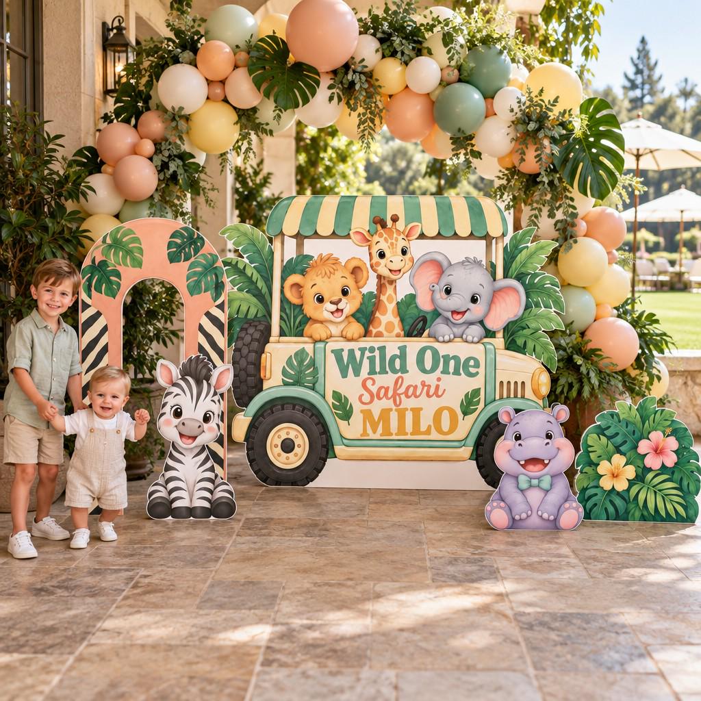 Wild One Striped Zebra Arch Jeep Set