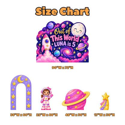 Pink Galaxy Moon Arch Astronaut Set