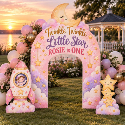 Pink Moon Twinkle Little Star Arch Set