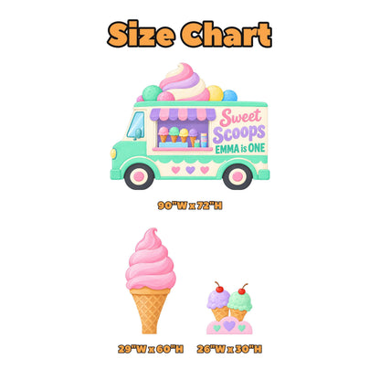 Mint Pastel Ice Cream Truck Backdrop Set