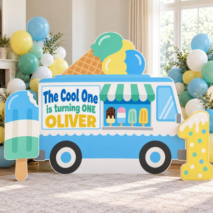 Sky Blue Cool One Ice Cream Truck Set