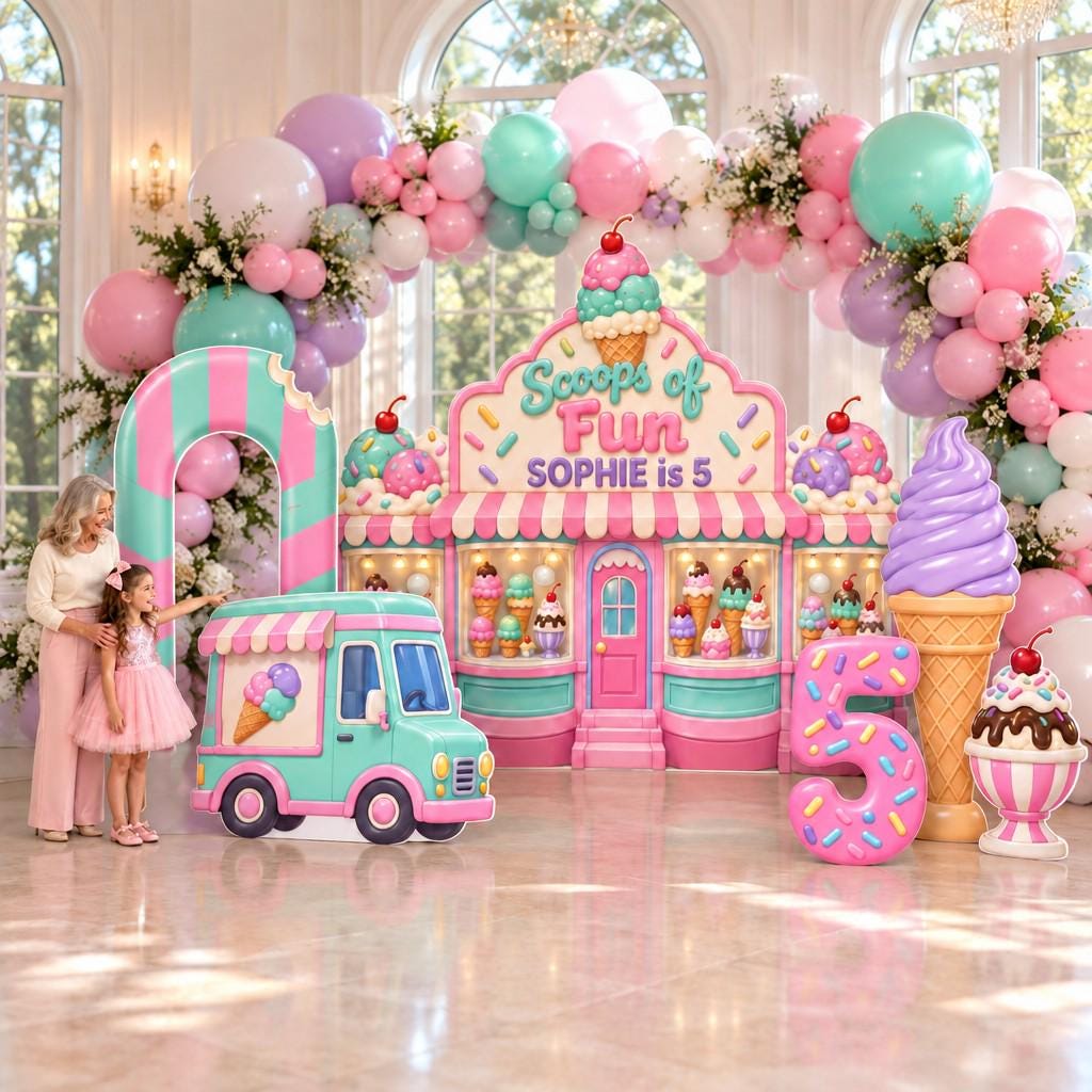 Candy Pink Mint Sweet Shop Storefront Set
