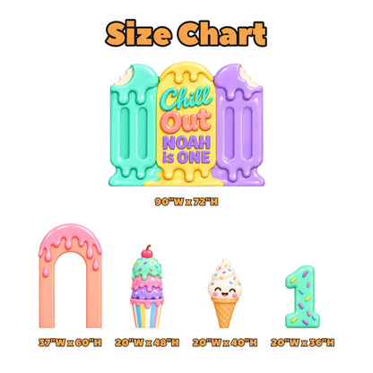 Pastel Popsicle Chill Out Birthday Backdrop