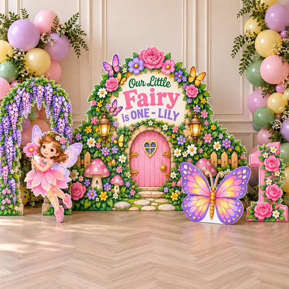 Wisteria Fairy Garden Gate Backdrop Set