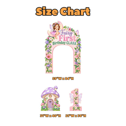 Blush Wildflower Mushroom House Fairy Arch