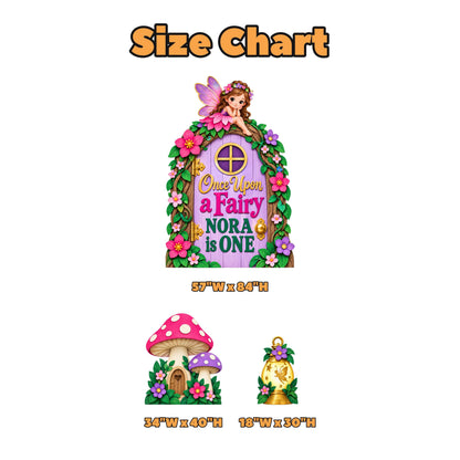Lilac Fairy Door Mushroom Backdrop Set