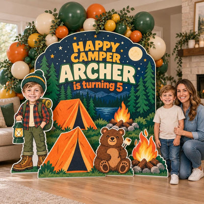 Happy Camper Night Campsite Backdrop Set
