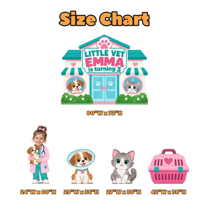 Green Barn Animal Hospital Vet Backdrop Set