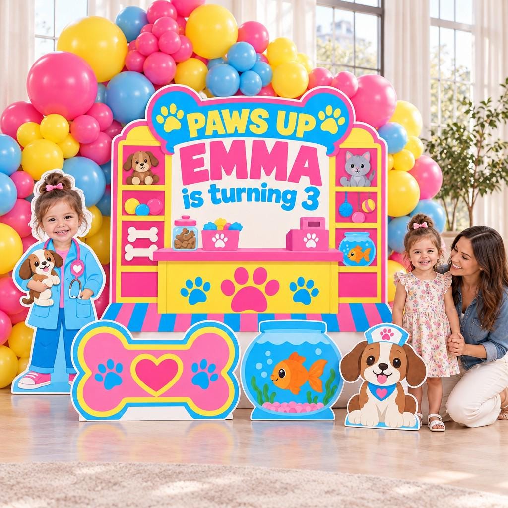 Green Barn Animal Hospital Vet Backdrop Set
