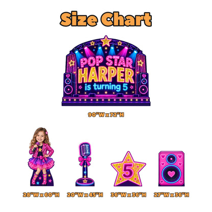 Neon Concert Stage Pop Star Backdrop Set