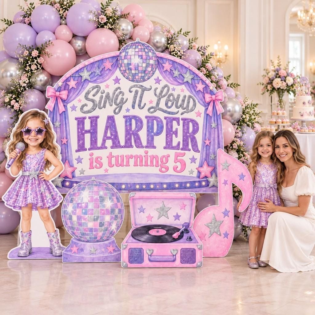 Neon Concert Stage Pop Star Backdrop Set