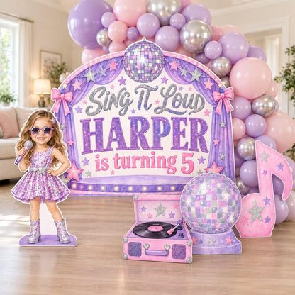 Neon Concert Stage Pop Star Backdrop Set