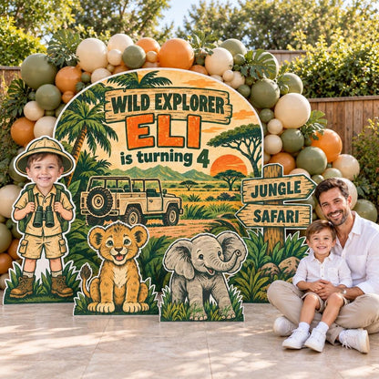 Linocut Wild Explorer Safari Backdrop Set