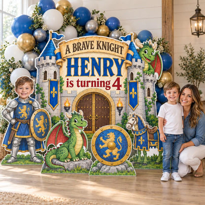 Royal Blue Castle Brave Knight Dragon Set