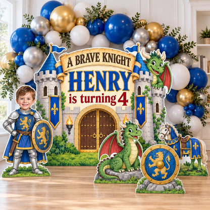 Royal Blue Castle Brave Knight Dragon Set