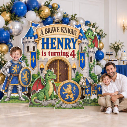 Royal Blue Castle Brave Knight Dragon Set