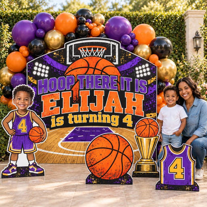 Purple Orange Hoop There It Is Basketball Set